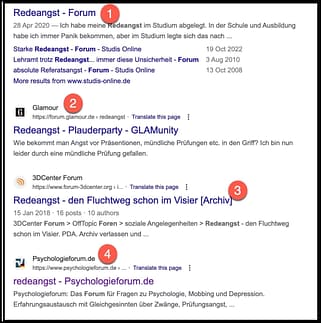 Google Search Redeangst Foren Coaching Nische Finden: Foren