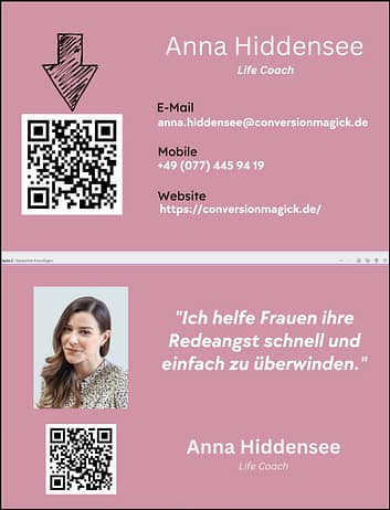Visitenkarte mit QR Code