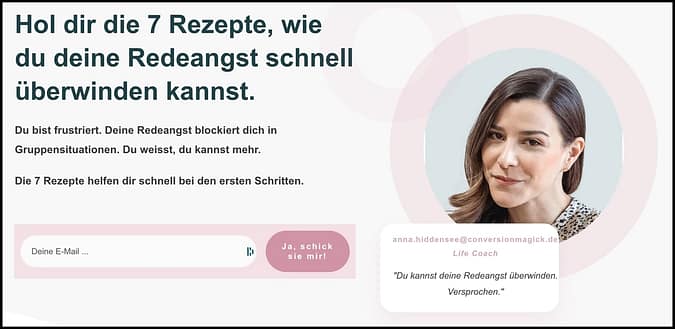 Freebie Redeangst Coaching Website erstellen