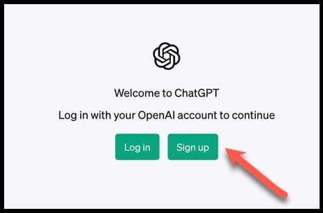 Chat GPT Sign up comp