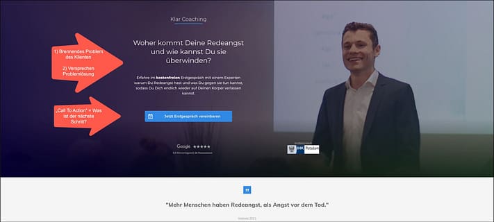 Website Redeangst comp Coaching Nische Redeangst