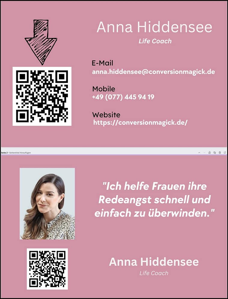 Visitenkarte mit QR Code