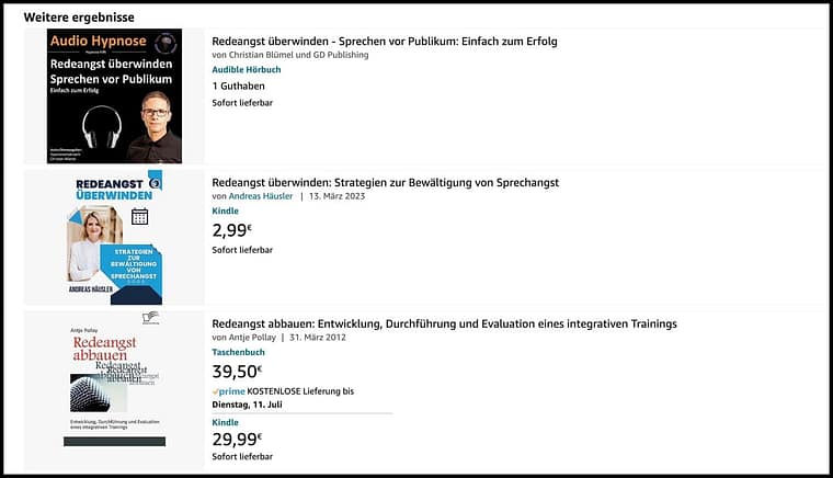 Amazon Redeangst Ergebnisse (1)