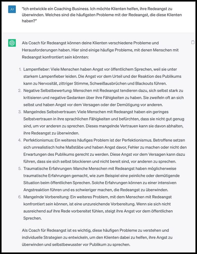 Chat GPT Antwort Frage comp